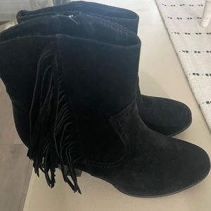 Fringe black boots size 10